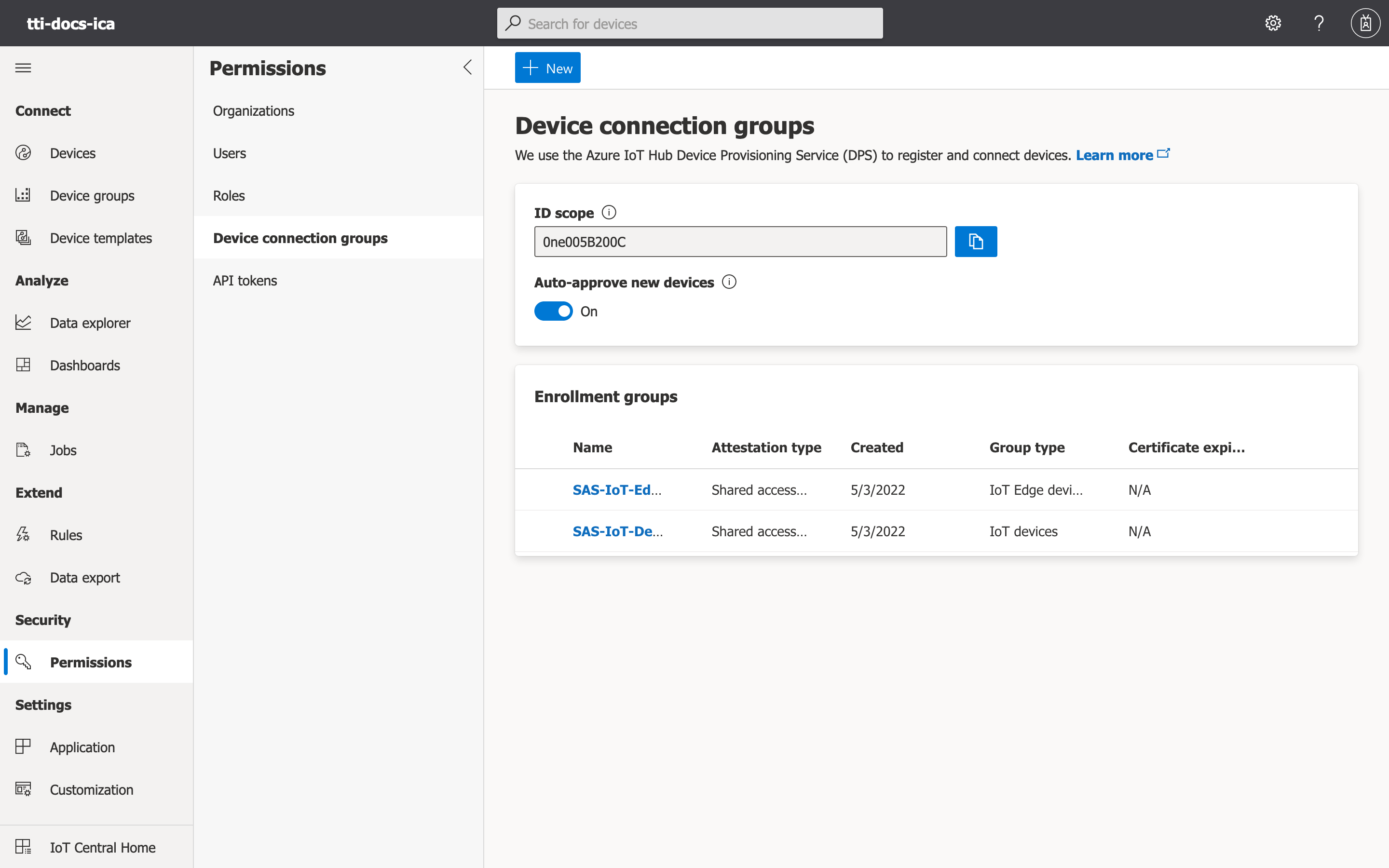 Create Device Connection Group