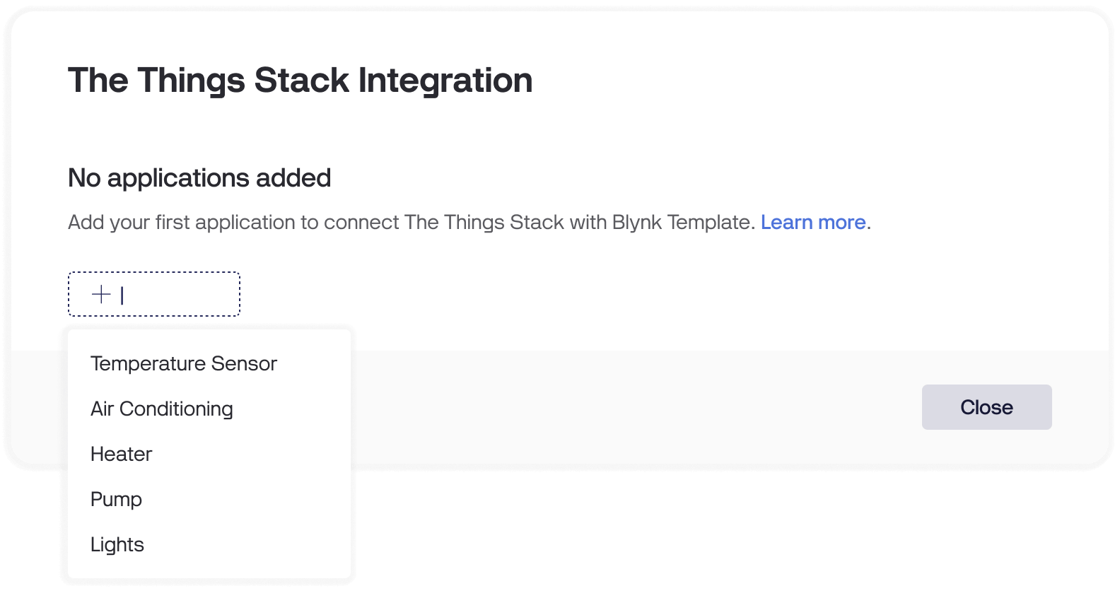 Create the Integration on Blynk