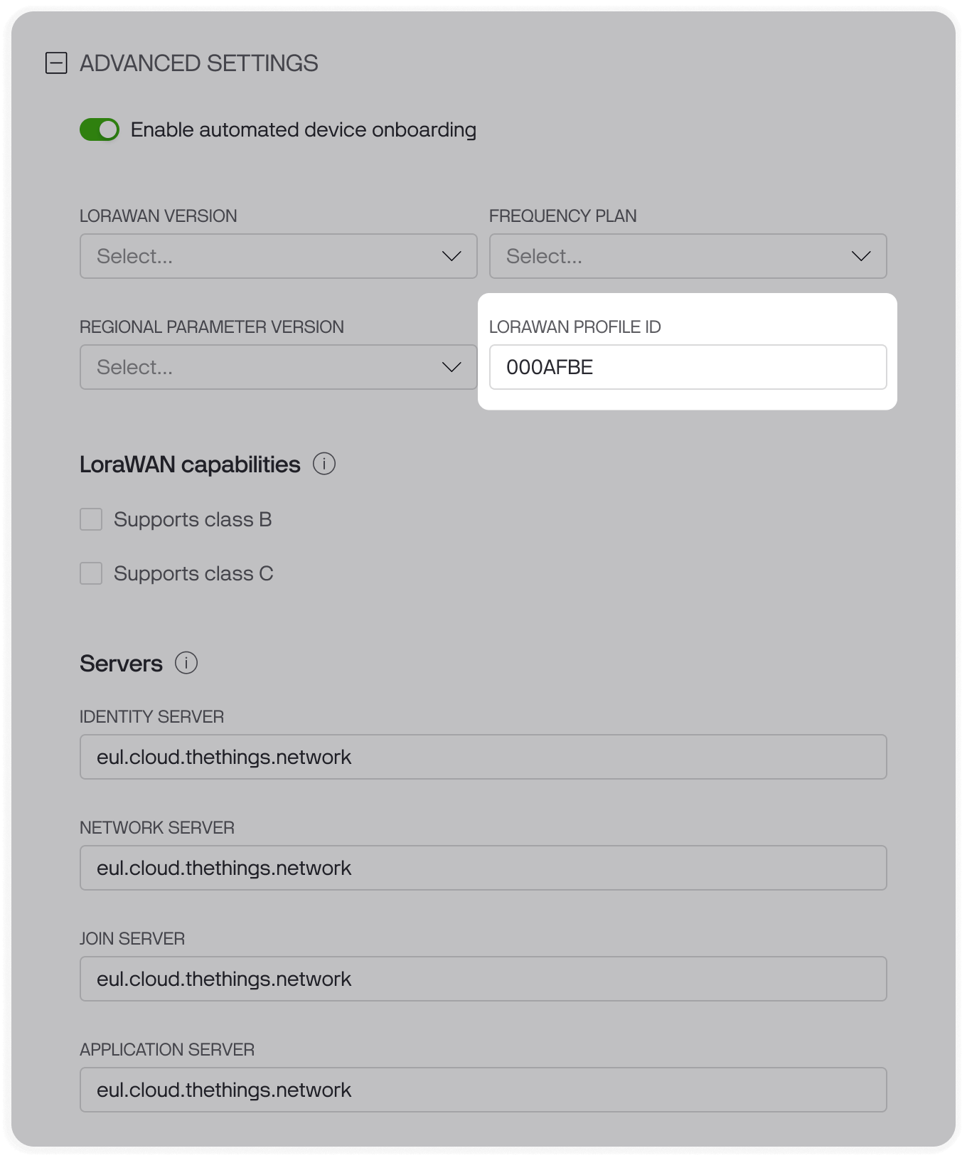 The Profile ID field