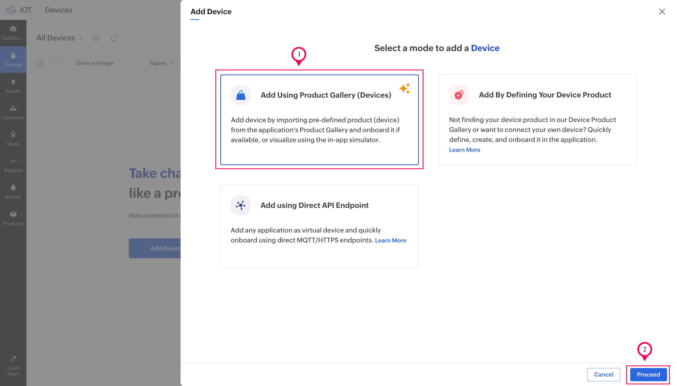 Add Using Device Product